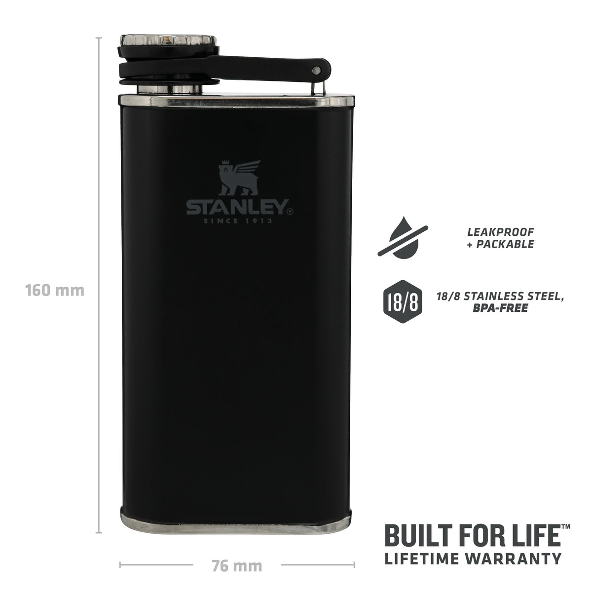 Stanley Easy Fill Wide Mouth Flask in Matte Black – Atomic 79