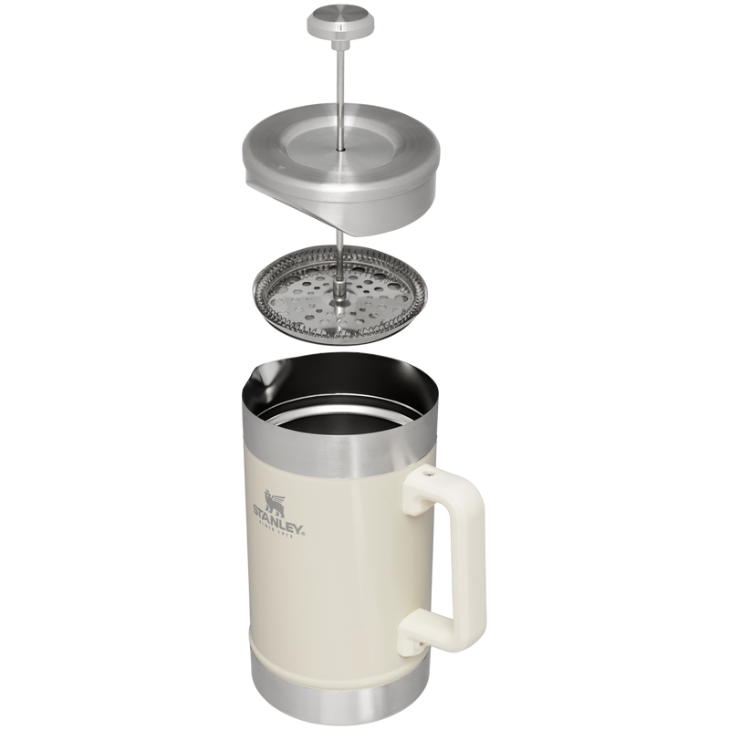 Stanley 1913 Classic Stay Hot French Press 1.4L en Cream Gloss | Sección transversal Ver