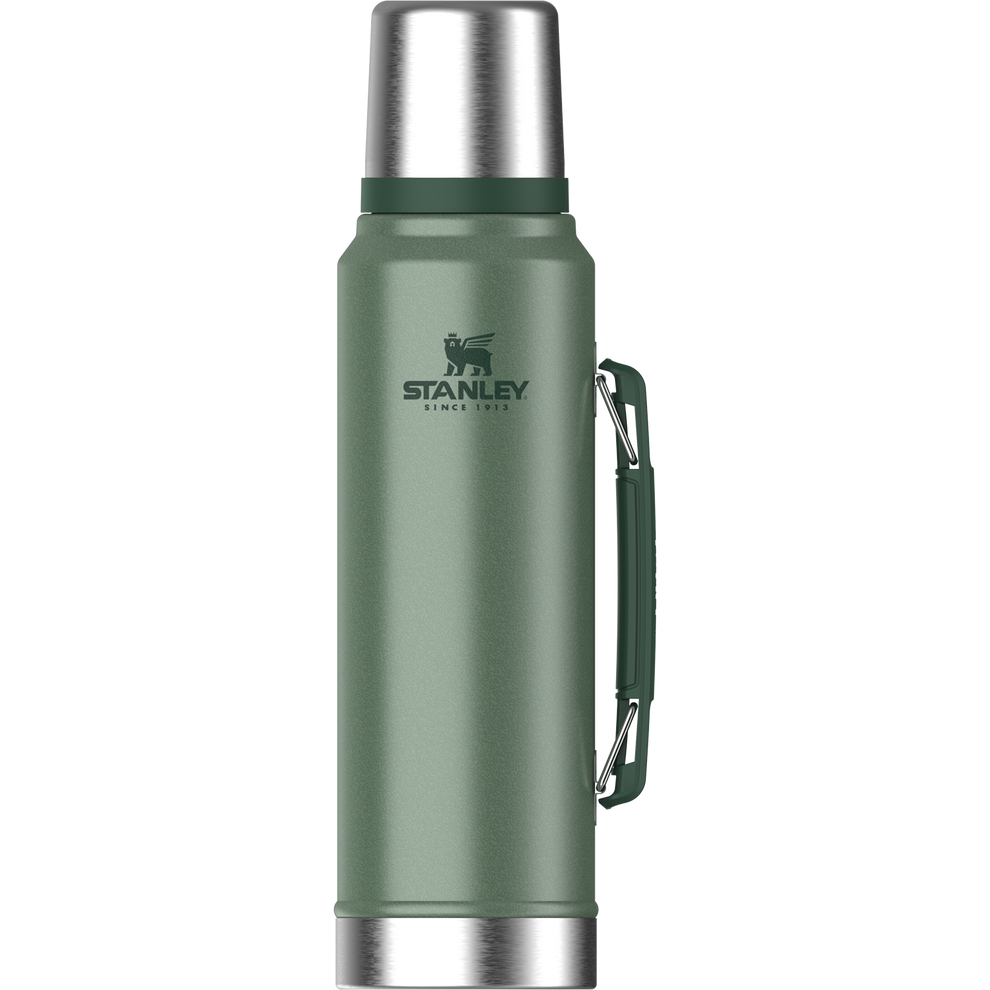 Prezent dla grzybiarza – 6 oryginalnych pomysłów dla leśnego zbieracza 6 Stanley Classic Vacuum Bottle 1L Hammertone Green – termos do lasu na grzybobranie