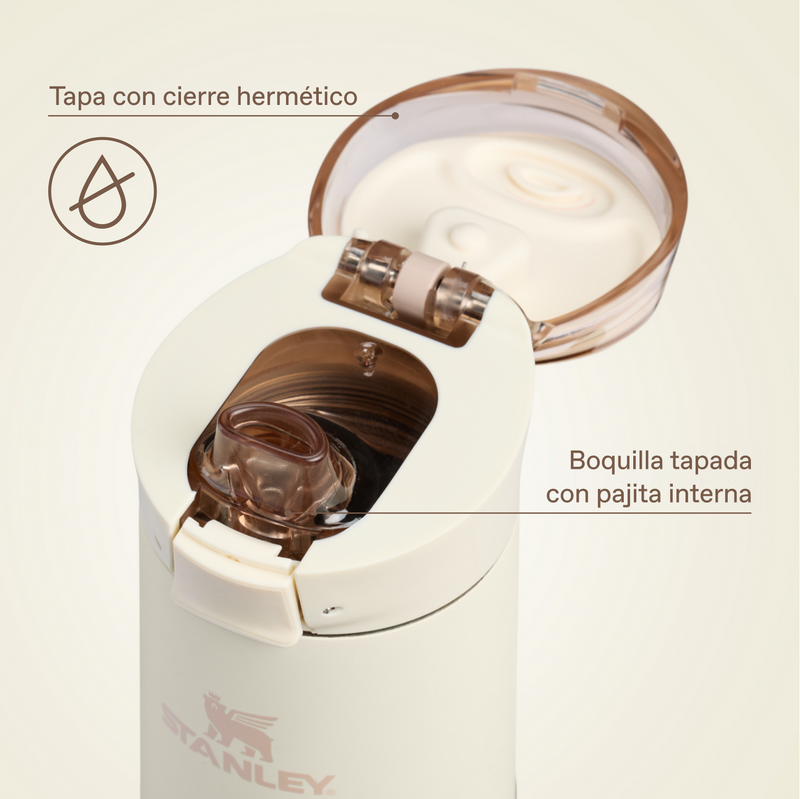 Stanley 1913 Flowstate™ Spring Bottle 0.59L en Cream | Infografía Ver