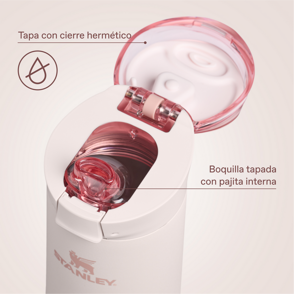 Stanley 1913 Flowstate™ Spring Bottle 0.59L in Rose Quartz | View 4