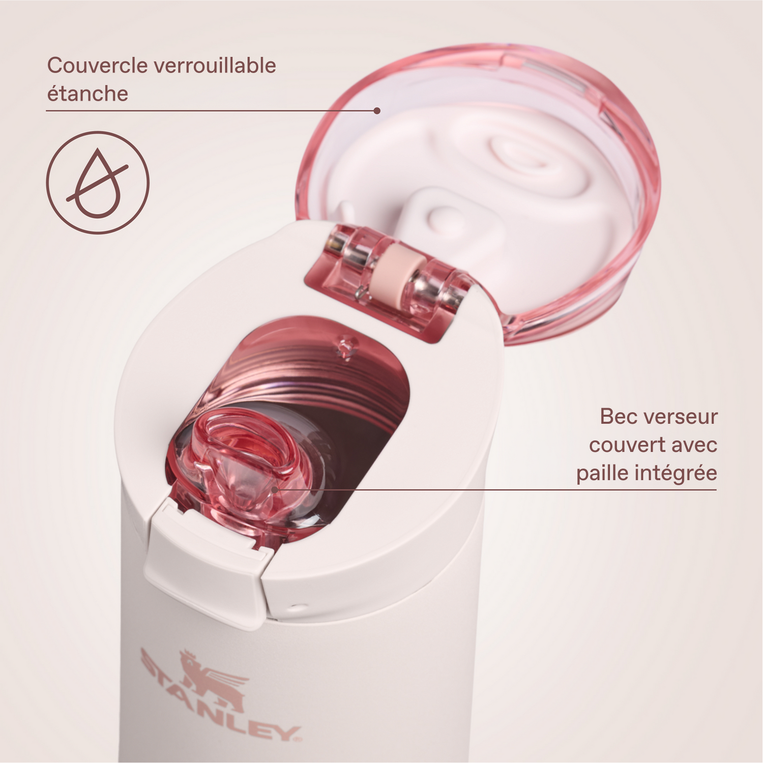 Stanley 1913 Flowstate™ Spring Bottle 0.59L in Rose Quartz | View 4