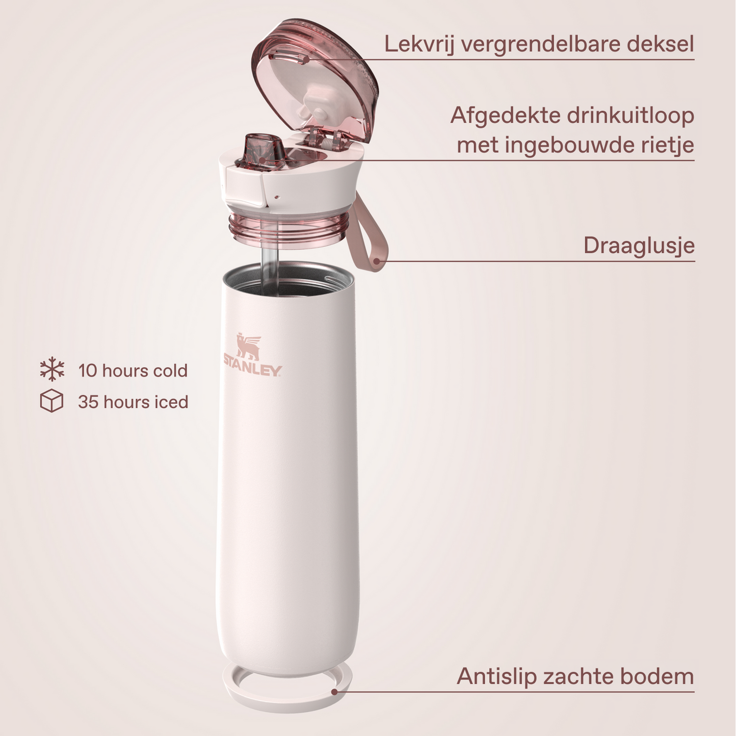 Stanley 1913 Flowstate™ Spring Bottle 0.59L in Rose Quartz | View 5