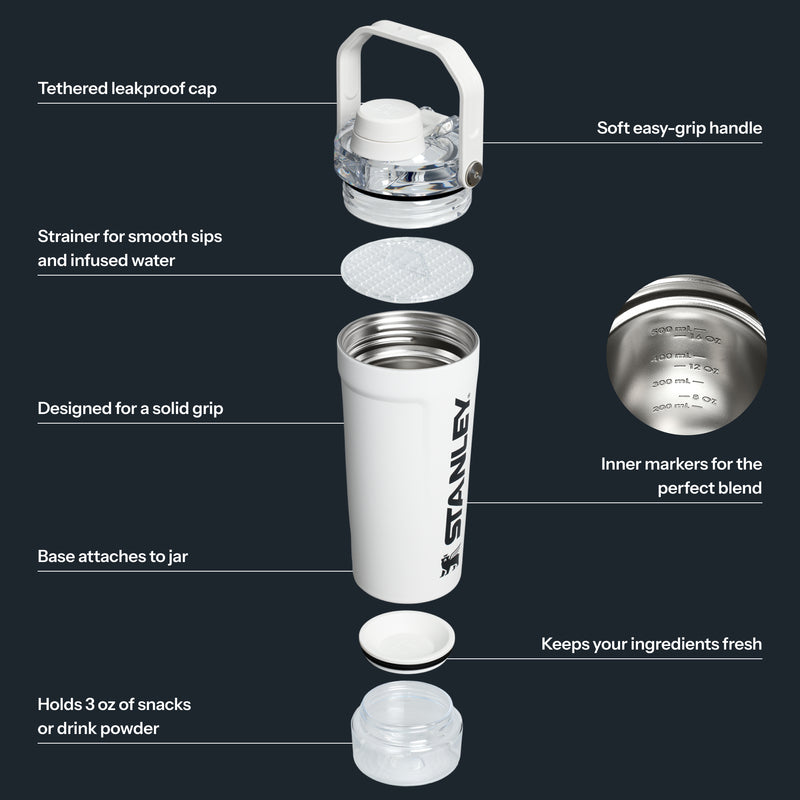 Stanley 1913 Vitalize™ Shaker Bottle 0.59L in Chalk | Infografik Anzeigen