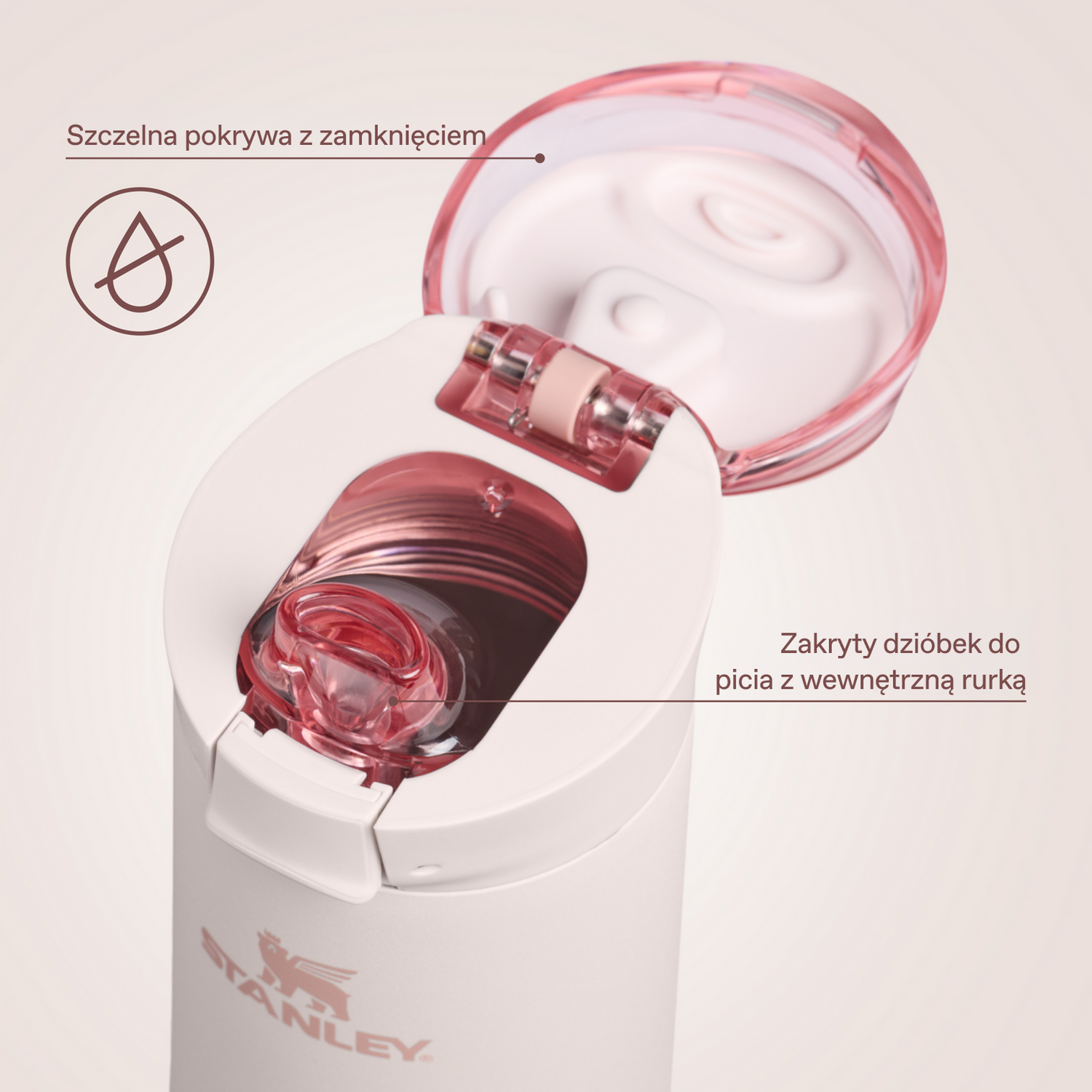 Stanley 1913 Flowstate™ Spring Bottle 0.59L in Rose Quartz | View 4
