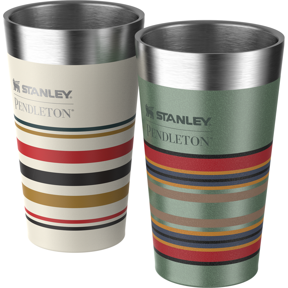Stanley X Pendleton Yakima Camp Stripe + Multi-National Park Stripe Pint Set van 2 Stapelbare Bierpullen 2 x 0.47L