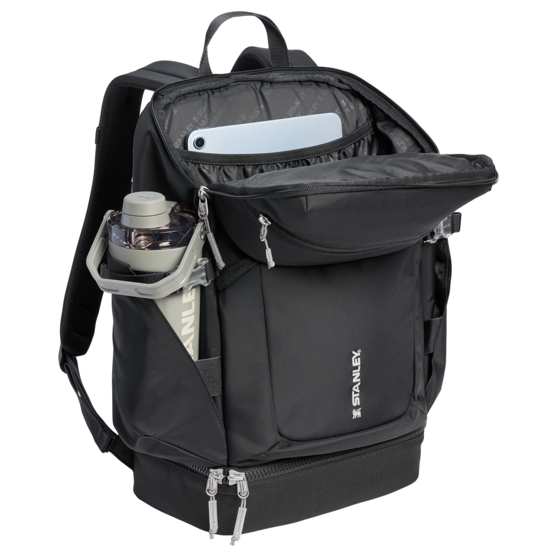 Stanley 1913 Vitalize™ Macro Method Backpack 29.2L in Black | Back Open View