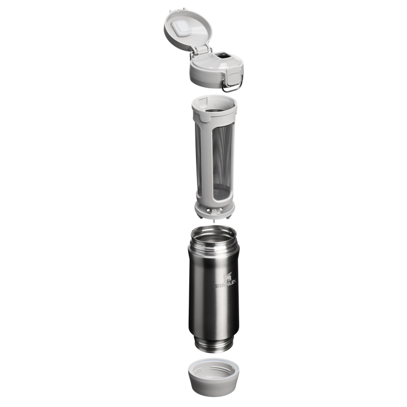 Stanley 1913 Mate Sift & Store 1L in Stainless Steel Ash | Sezione trasversale Visualizza