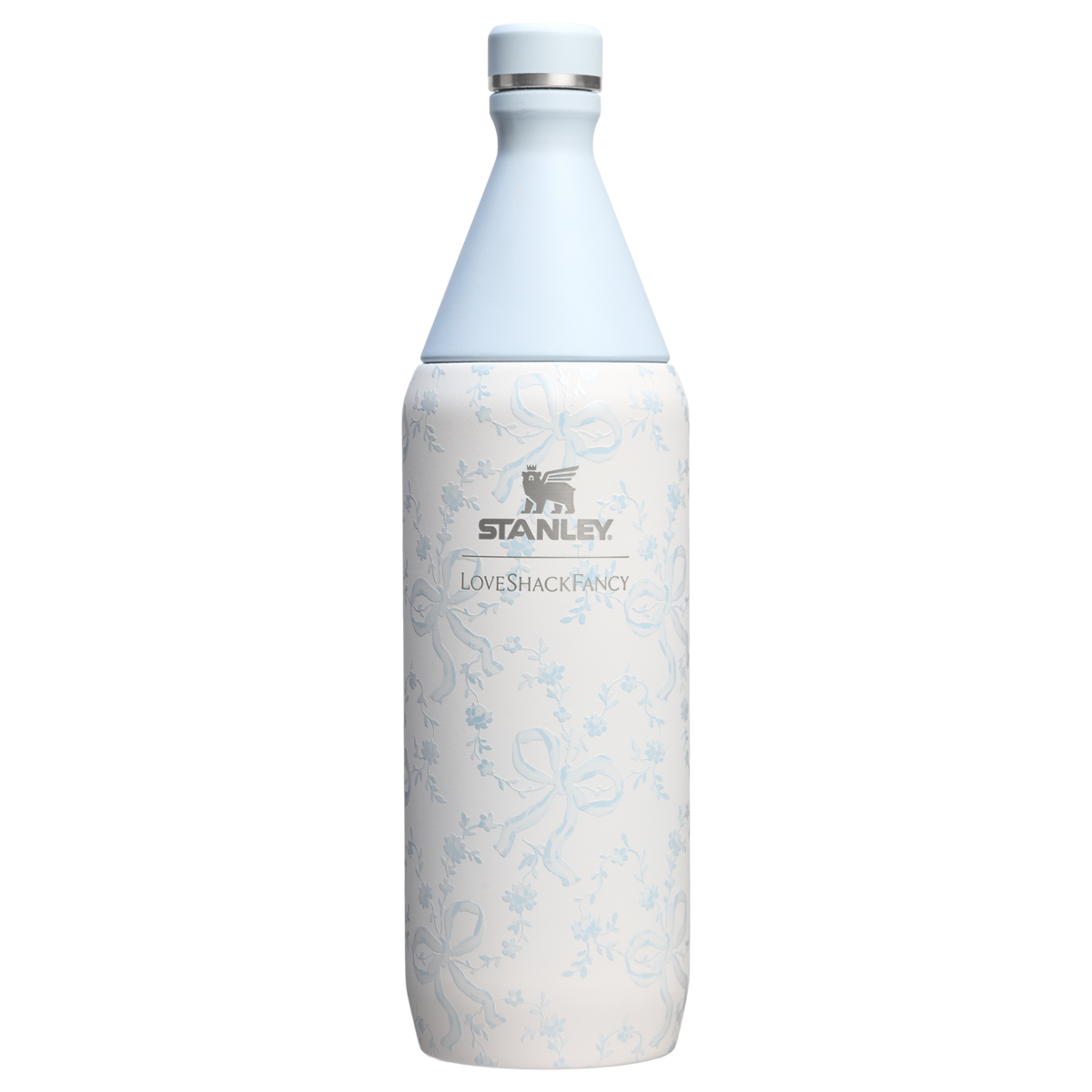 Stanley 1913 Stanley 1913 x LoveShackFancy All Day Slim Bottle 1L in Coquette Bow - Winter Ice