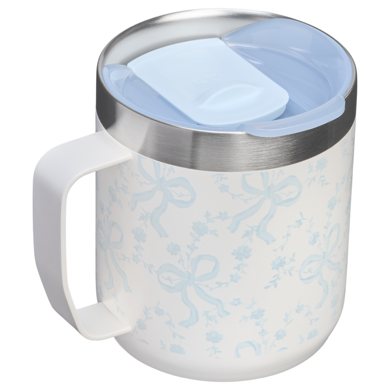 Stanley 1913 Stanley 1913 x LoveShackFancy Camp Mug Set 0.35L in Coquette Bow - Winter Ice | Back View