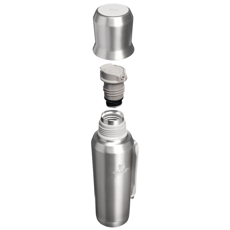 Stanley 1913 Ideal Mate Bottle 1.2L in Stainless Steel Ash | Sezione trasversale Visualizza