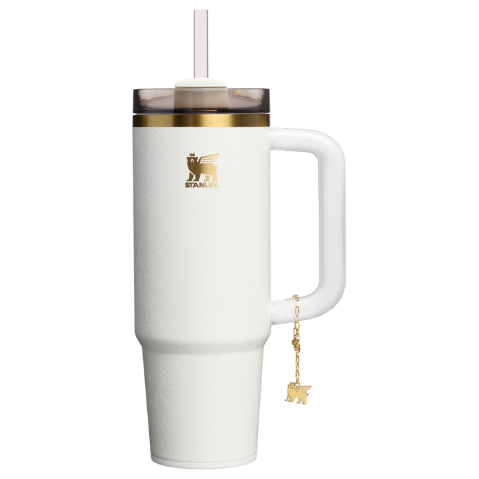 Stanley 1913 Quencher® Luxe H2.0 FlowState™ Tumbler 0.89L in Pale Stone Snakeskin | Frontale Visualizza