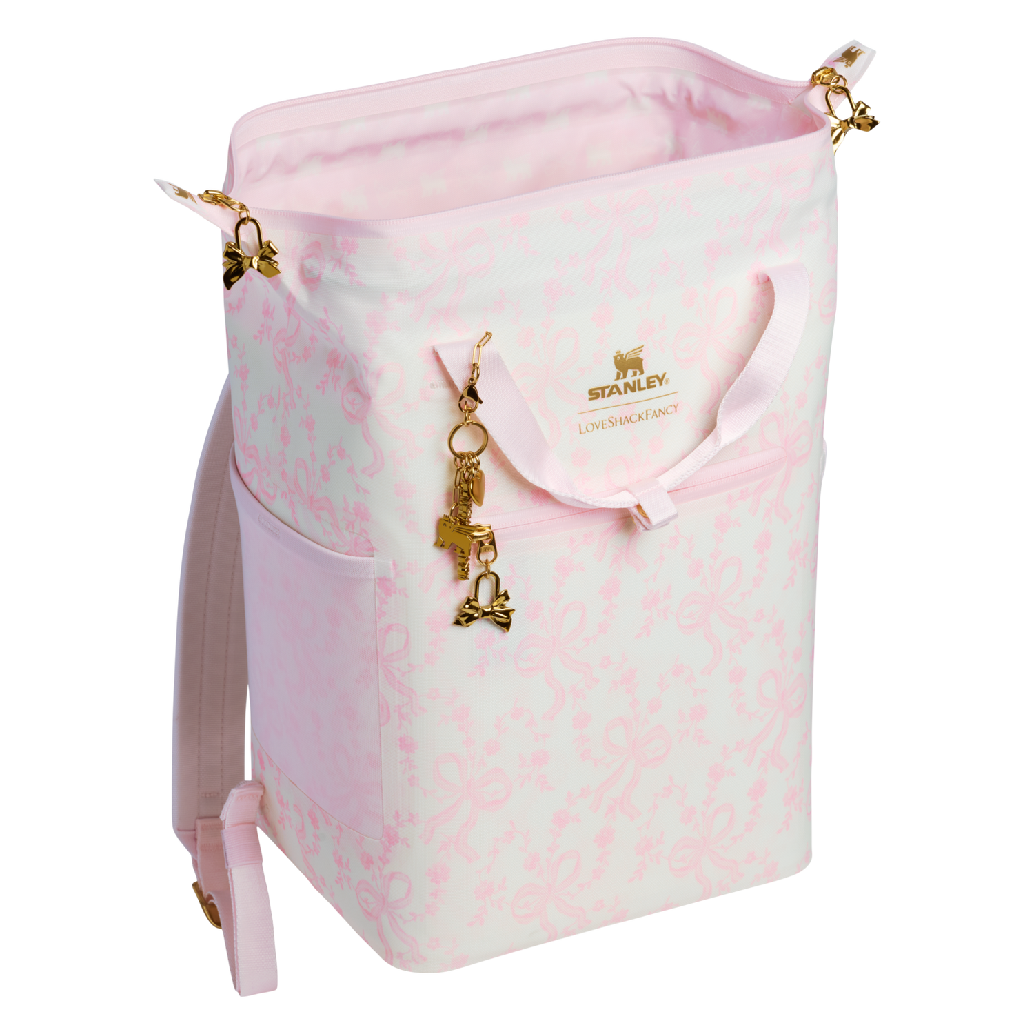 Stanley 1913 Stanley 1913 x LoveShackFancy Madeleine Mini Backpack Soft Cooler in Coquette Bow - Chantilly | View 1