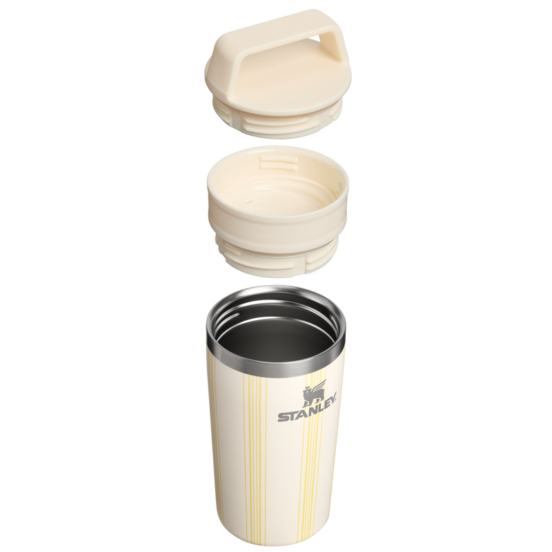 Stanley 1913 Café-To-Go Travel Mug 0.35L in Cream Picnic Stripe | Sezione trasversale Visualizza