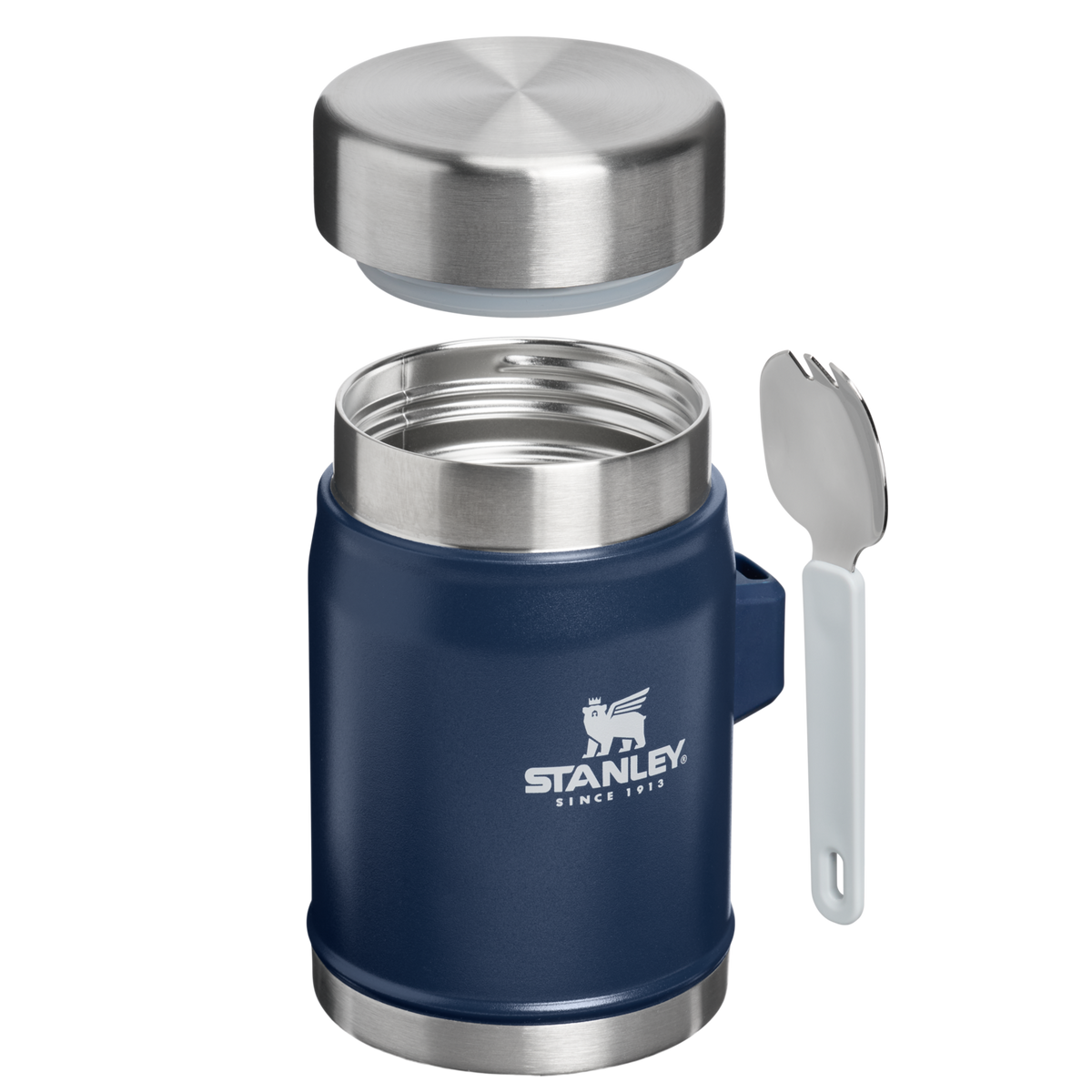 Stanley 1913 Legendary Food Jar + Spork 0.4L in Dark Navy | Front View
