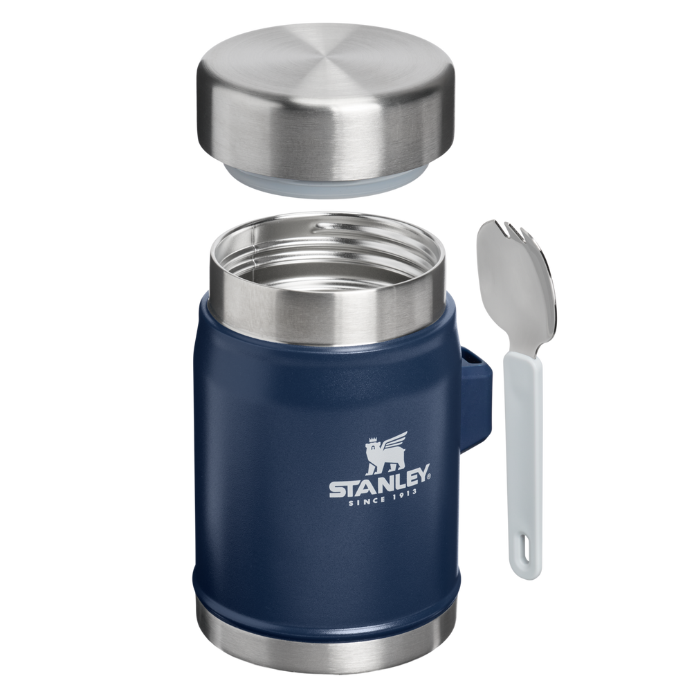 Stanley 1913 Legendary Food Jar + Spork 0.4L in Dark Navy | Cross Section View