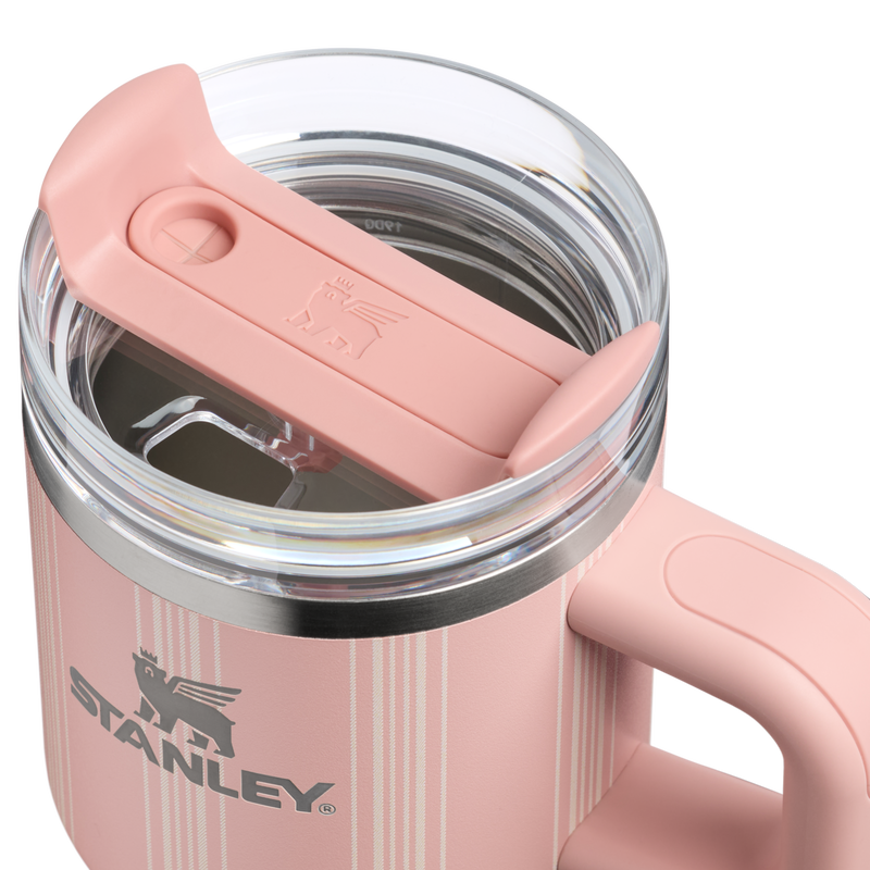 Stanley 1913 Quencher® H2.0 FlowState™ Tumbler 0.59L in Peach Rose Picnic Stripe | Coperchio Dettagliato Visualizza