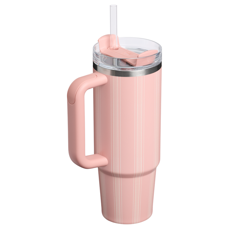 Stanley 1913 Quencher® H2.0 FlowState™ Tumbler 0.89L in Peach Rose Picnic Stripe | indietro Visualizza
