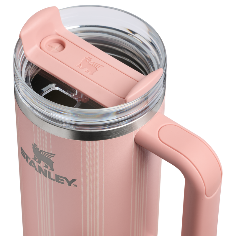Stanley 1913 Quencher® H2.0 FlowState™ Tumbler 0.89L in Peach Rose Picnic Stripe | Coperchio Dettagliato Visualizza