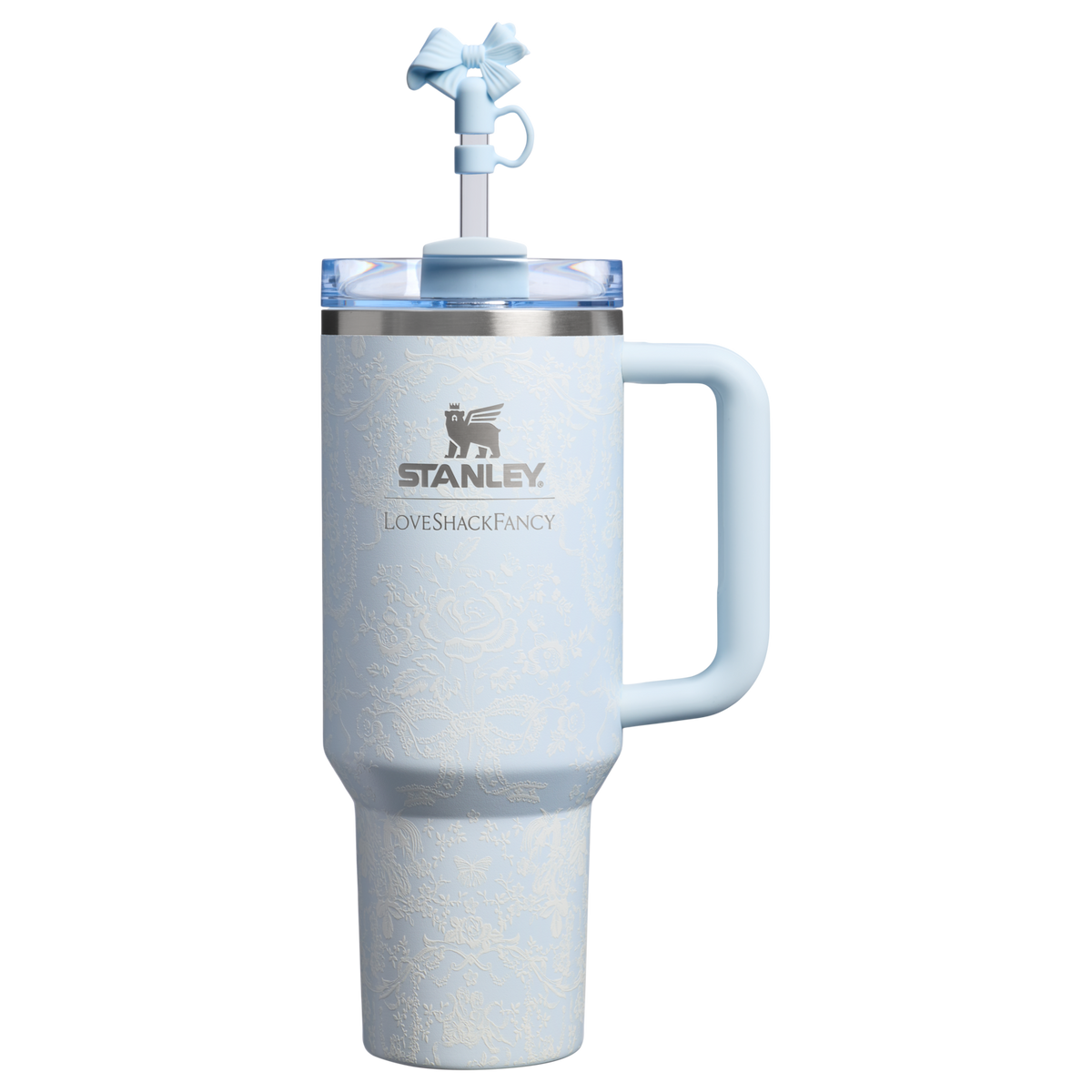 Stanley 1913 Stanley 1913 x LoveShackFancy Quencher® H2.0 FlowState™ Tumbler 1.18L in Toscana Toile - Alpine Blue | Front View