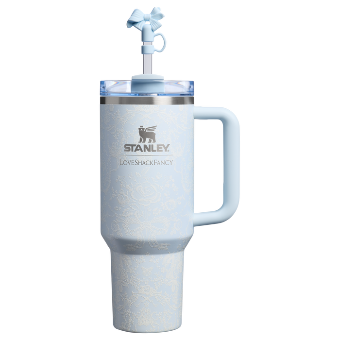 Stanley 1913 Stanley 1913 x LoveShackFancy Quencher® H2.0 FlowState™ Tumbler 1.18L in Toscana Toile - Alpine Blue | Front View