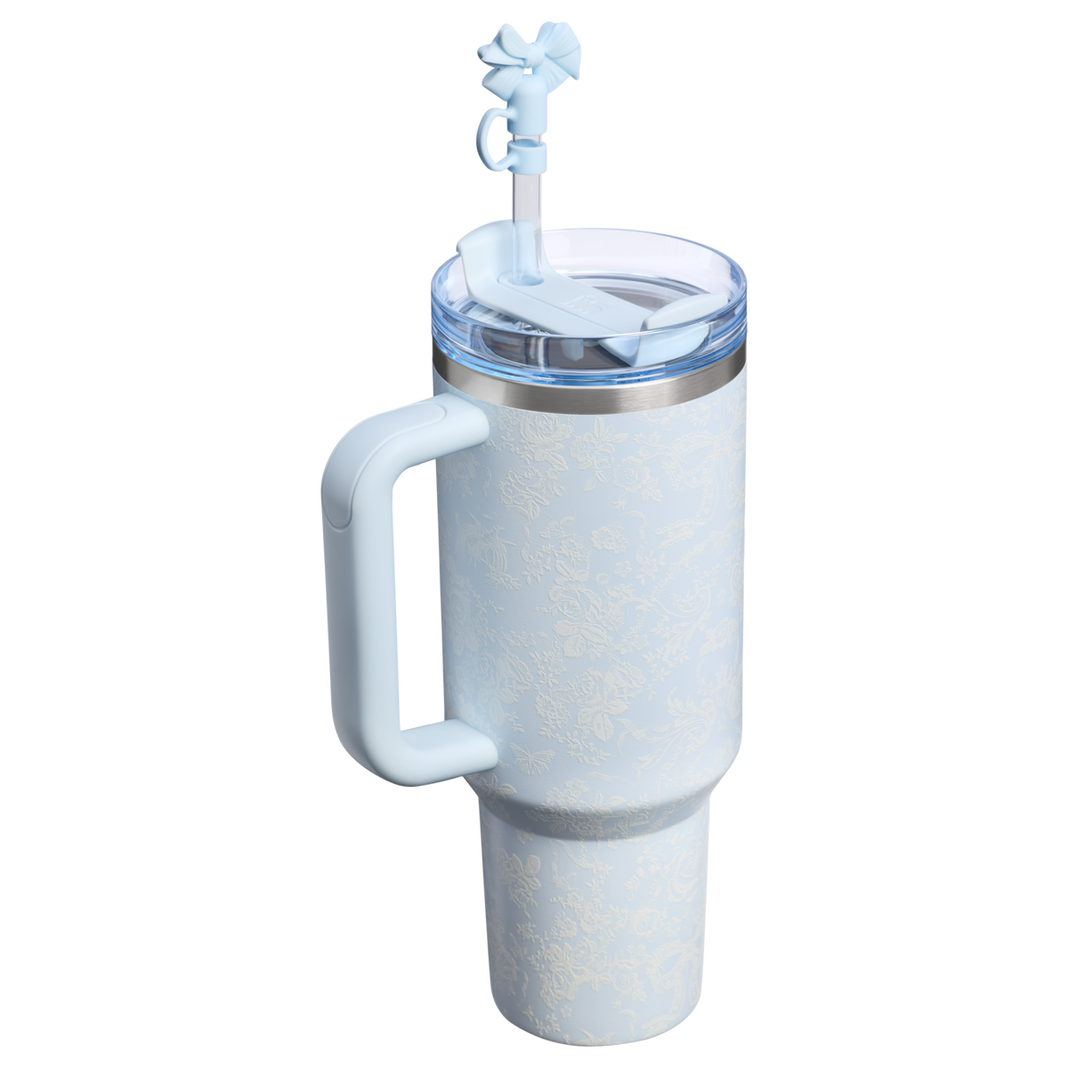 Stanley 1913 Stanley 1913 x LoveShackFancy Quencher® H2.0 FlowState™ Tumbler 1.18L in Toscana Toile - Alpine Blue | Back View