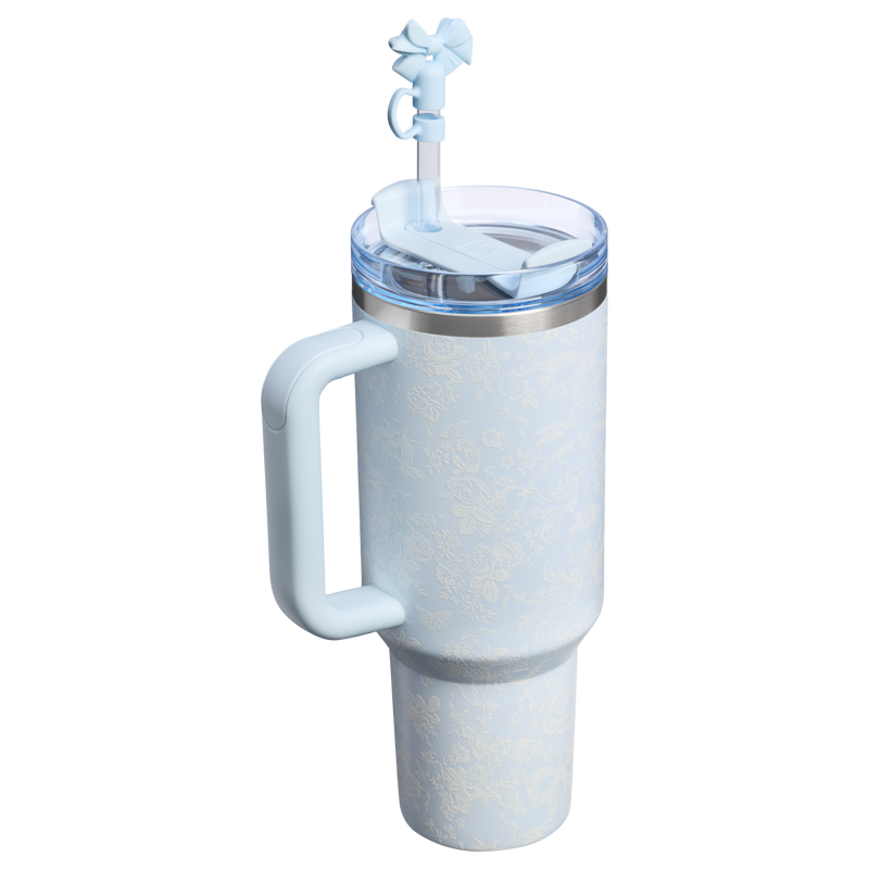 Stanley 1913 Stanley 1913 x LoveShackFancy Quencher® H2.0 FlowState™ Tumbler 1.18L in Toscana Toile - Alpine Blue | Back View