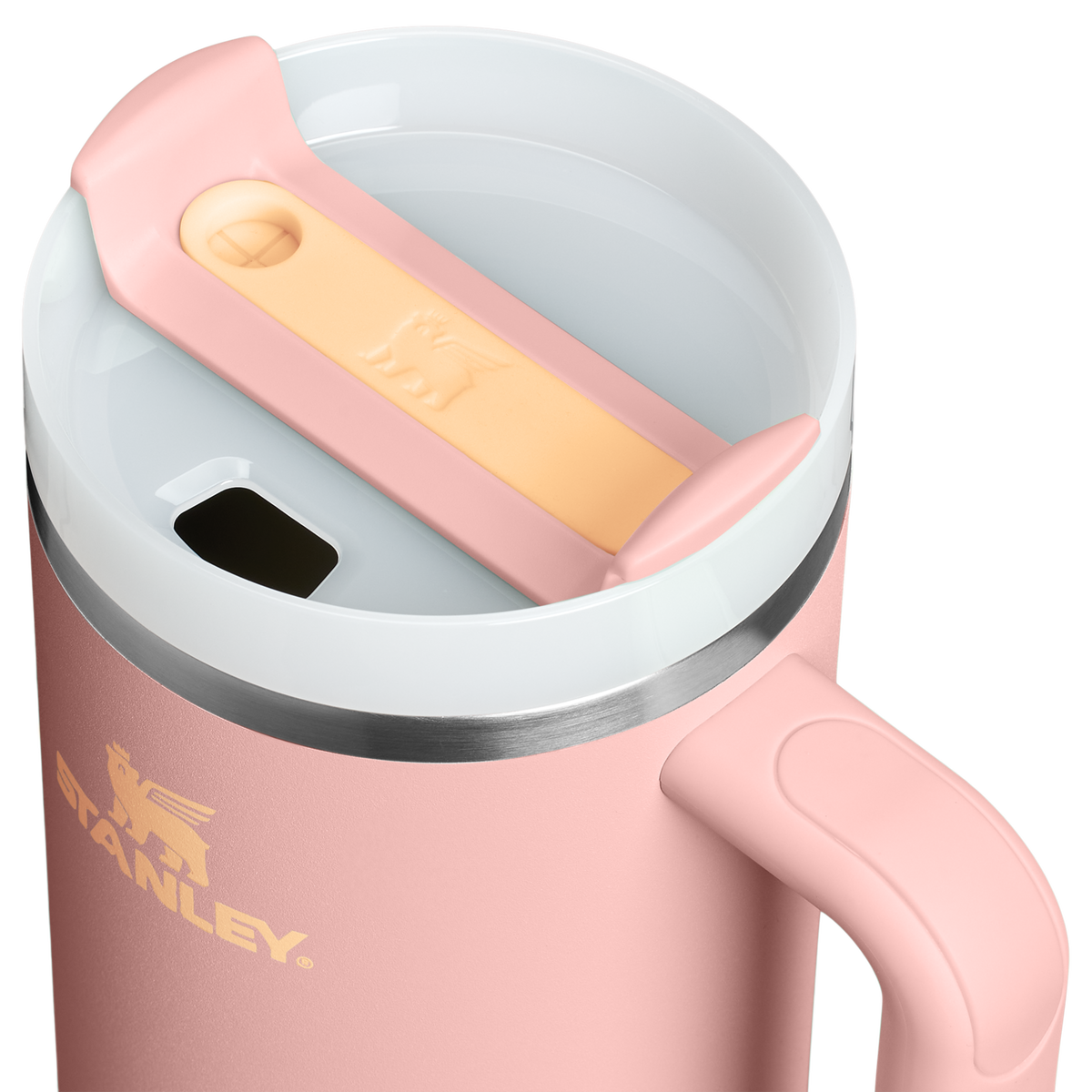 Stanley 1913 Quencher® H2.0 FlowState™ Tumbler 1.18L in Peach Rose | Lid Detailed View