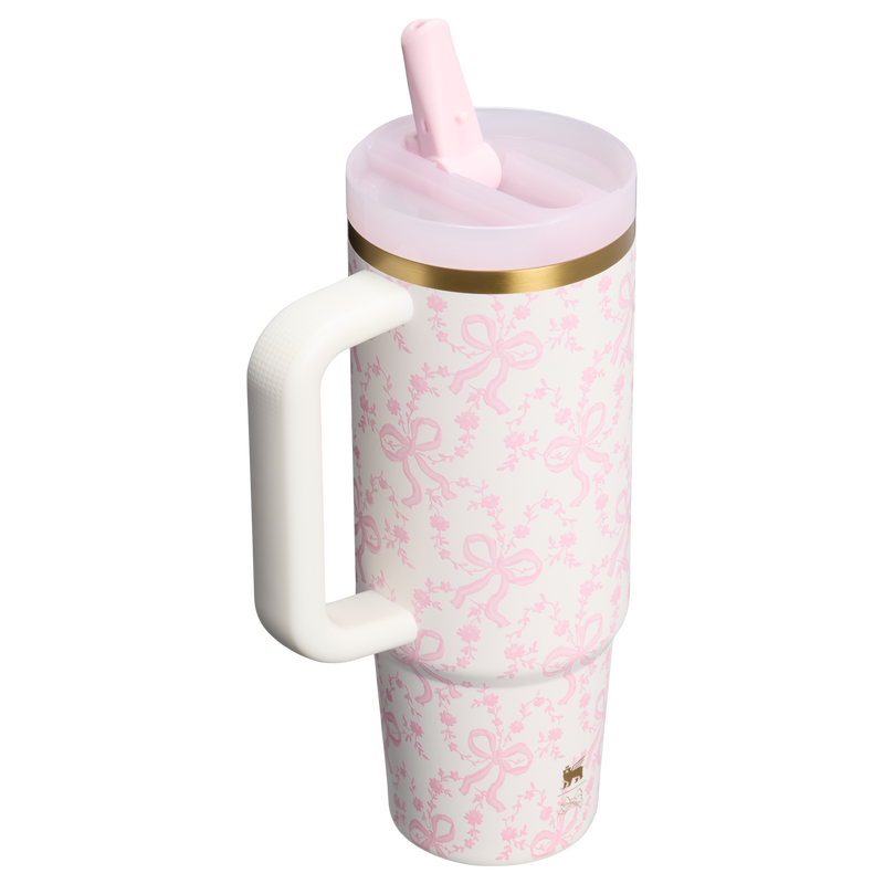 Stanley 1913 Stanley 1913 x LoveShackFancy Quencher® ProTour Tumbler 0.89L in Coquette Bow - Chantilly | Back View