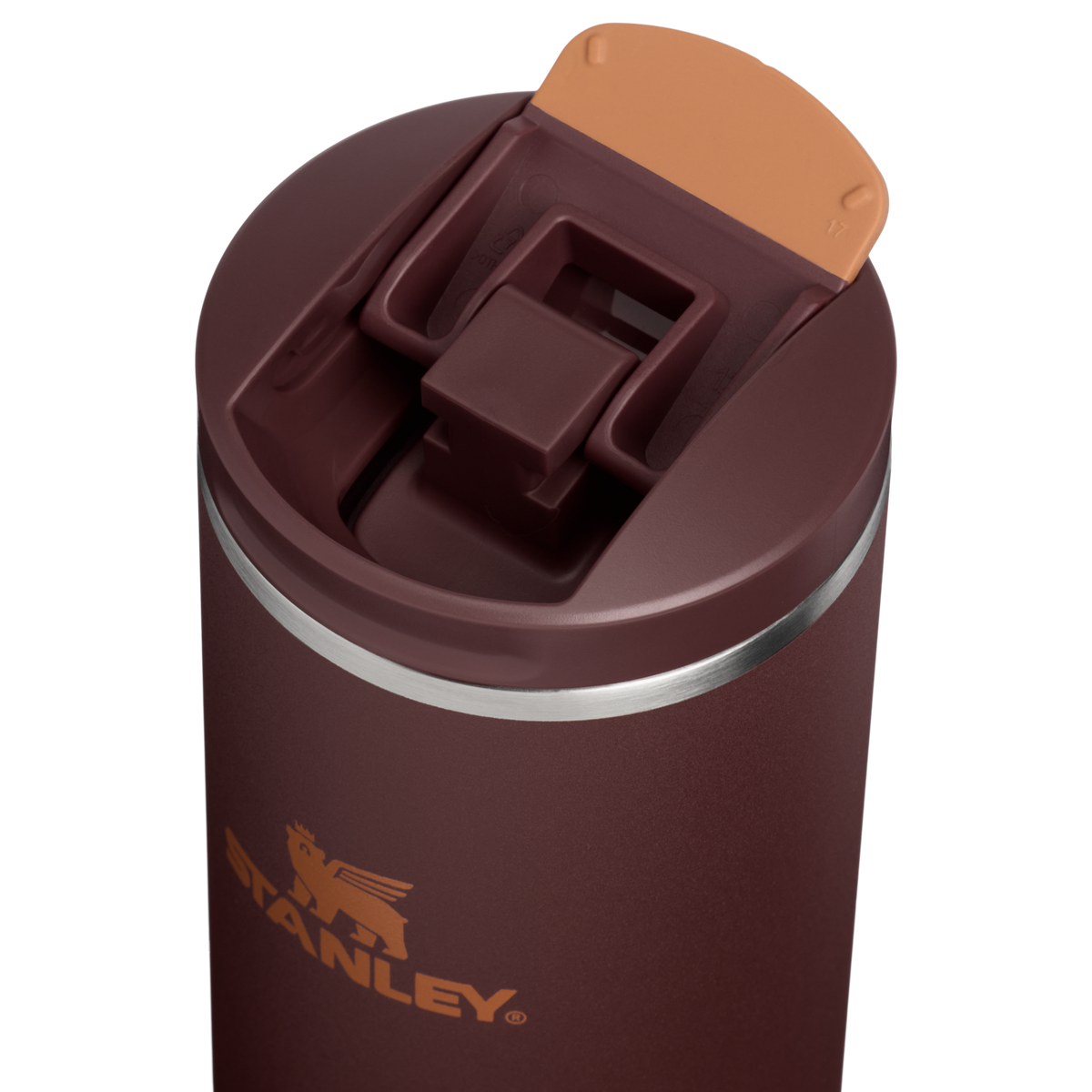 Stanley 1913 Transit Flip Top Mug 0.35L in Coffee | Lid Detailed View