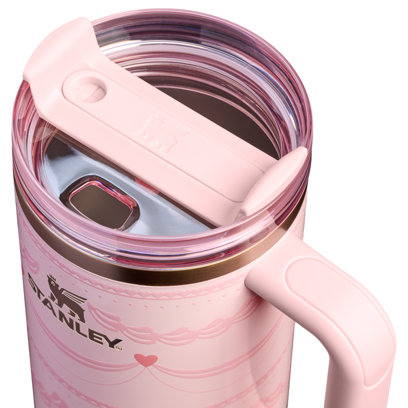 Stanley 1913 Quencher® H2.0 FlowState™ Tumbler 1.18L in Pink Velvet Cake | Lid Detailed View