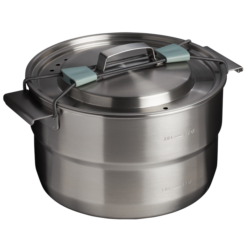 Stanley 1913 Wildfare Core Full Serve Cookset 20-piece set 3.78L in Shale + Charcoal | Back View