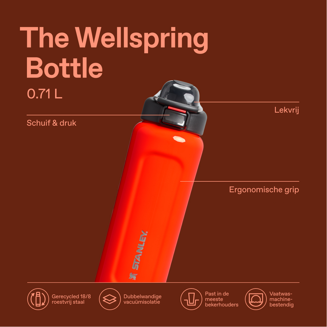 Stanley 1913 Classic Wellspring Bottle 0.71L in Blaze Orange