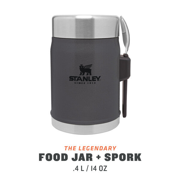 Stanley Classic Legendary RSS 14 oz. Food Jar with Spork, Hammertone Silver
