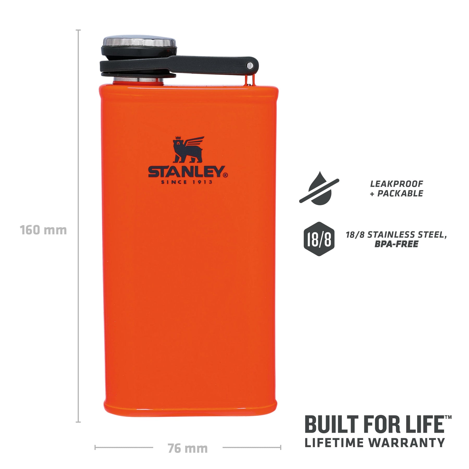  Stanley Classic Vacuum Insulated Wide Mouth Bottle - Blaze  Orange - BPA-Free 18/8 Stainless Steel Thermos for Cold & Hot Beverages -  1.5 QT : Everything Else