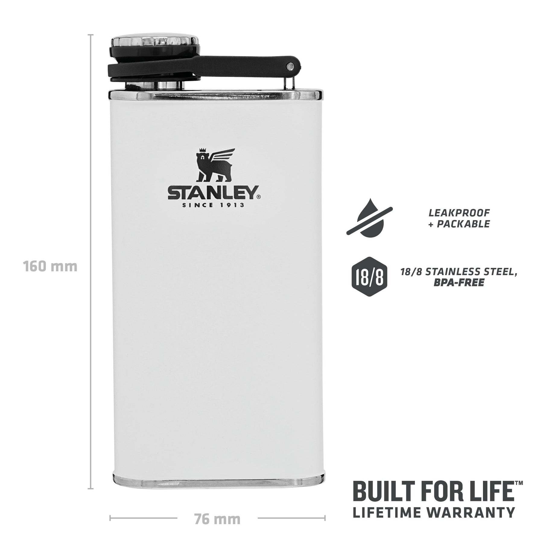 Stanley 8 oz Classic Easy Fill Wide Mouth Flask Polar