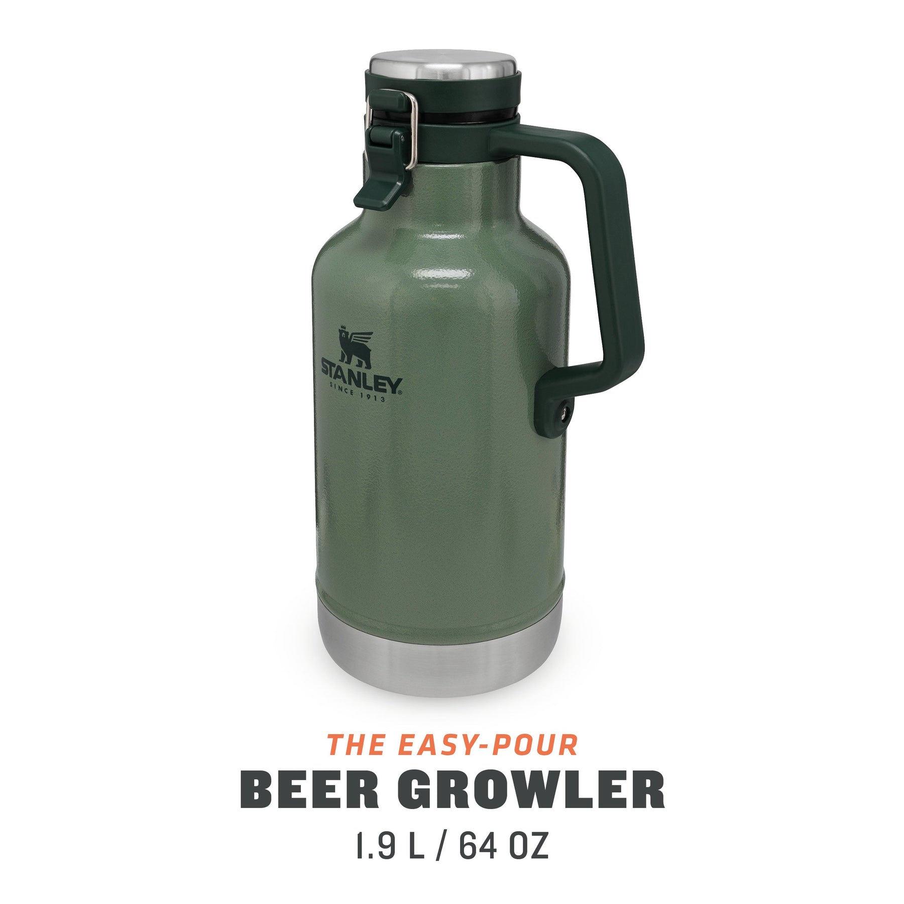 Stanley Stainless Steel Vaccum Insulated Classic Beer Growler 1.9L Green 64  Oz