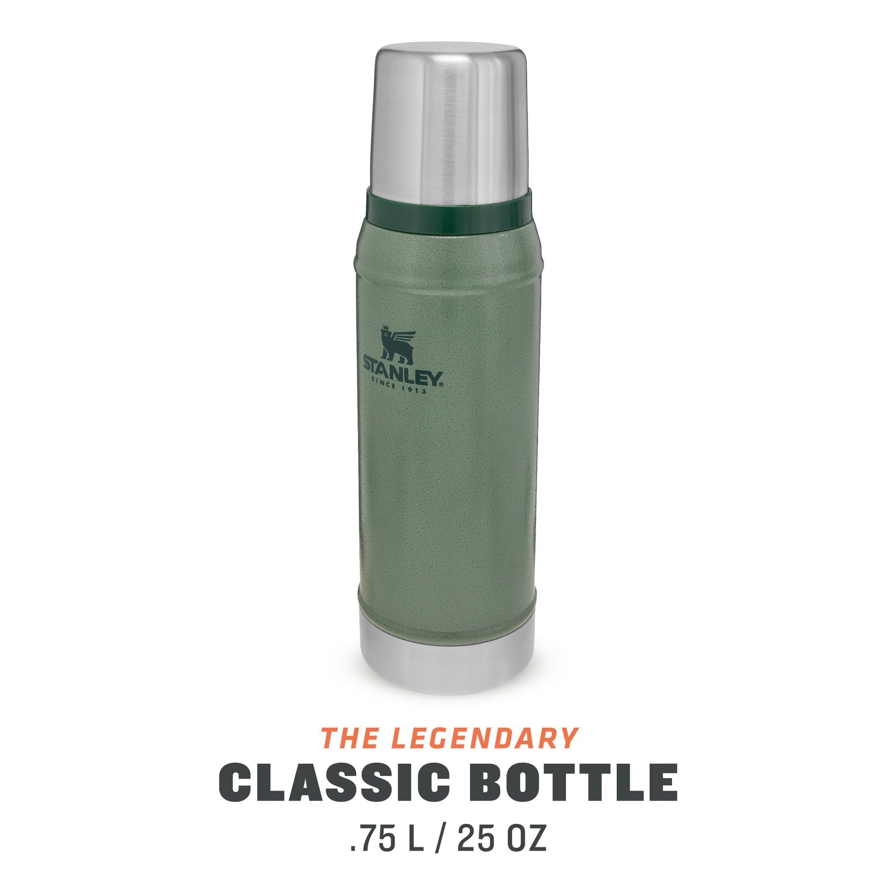 Stanley Thermal Bottle , Classic Legendary Bottle Small 25oz / 750ml Matte  Black Pebble