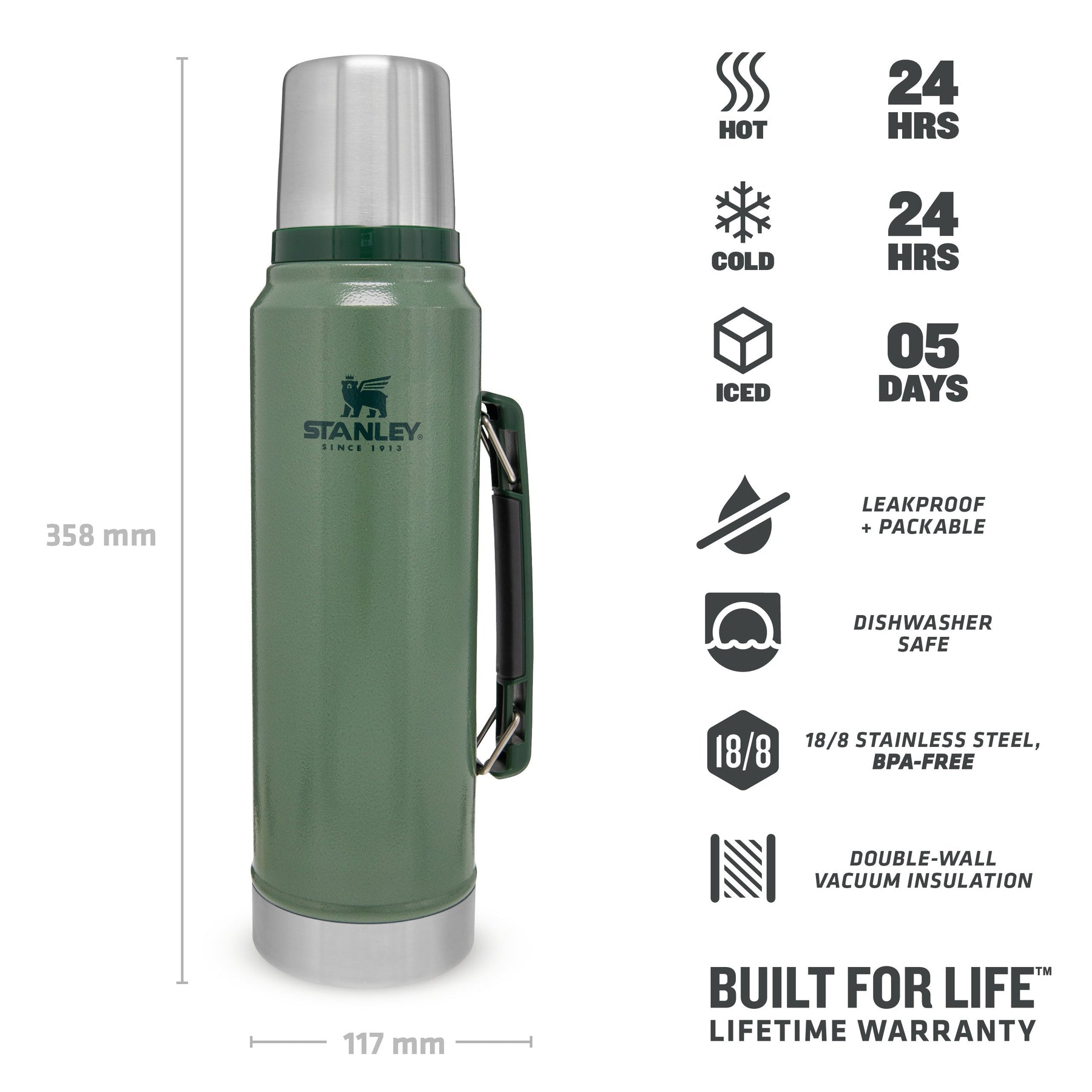  STANLEY Quick Flip Stainless Steel Water Bottle .47L / 16OZ  Saffron – Leakproof Insulated Water Bottle - Push Button Locking Lid -  BPA-Free Thermos Flask - Cup Holder Compatible - Dishwasher