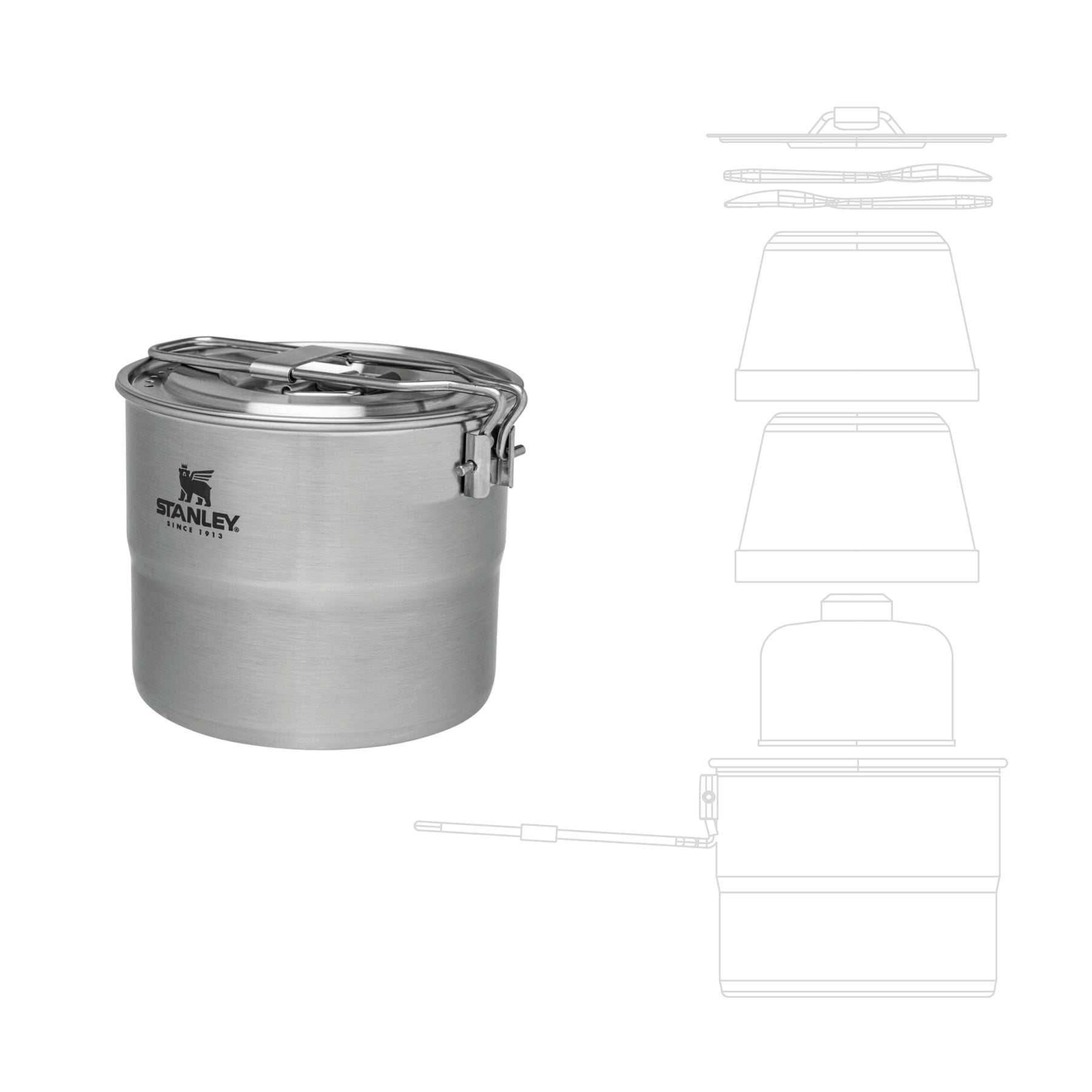 Adventure Stainless Steel Cook Set For Two, 1.1 QT