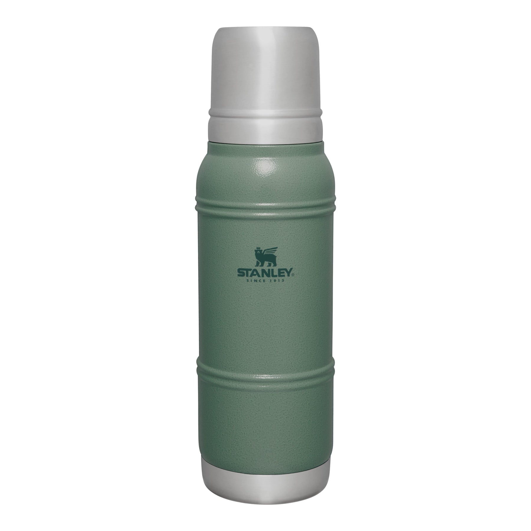 Classic Vacuum Thermos Bottle Coffee Green Stanley Hammertone 1.1 Qt  Stainless