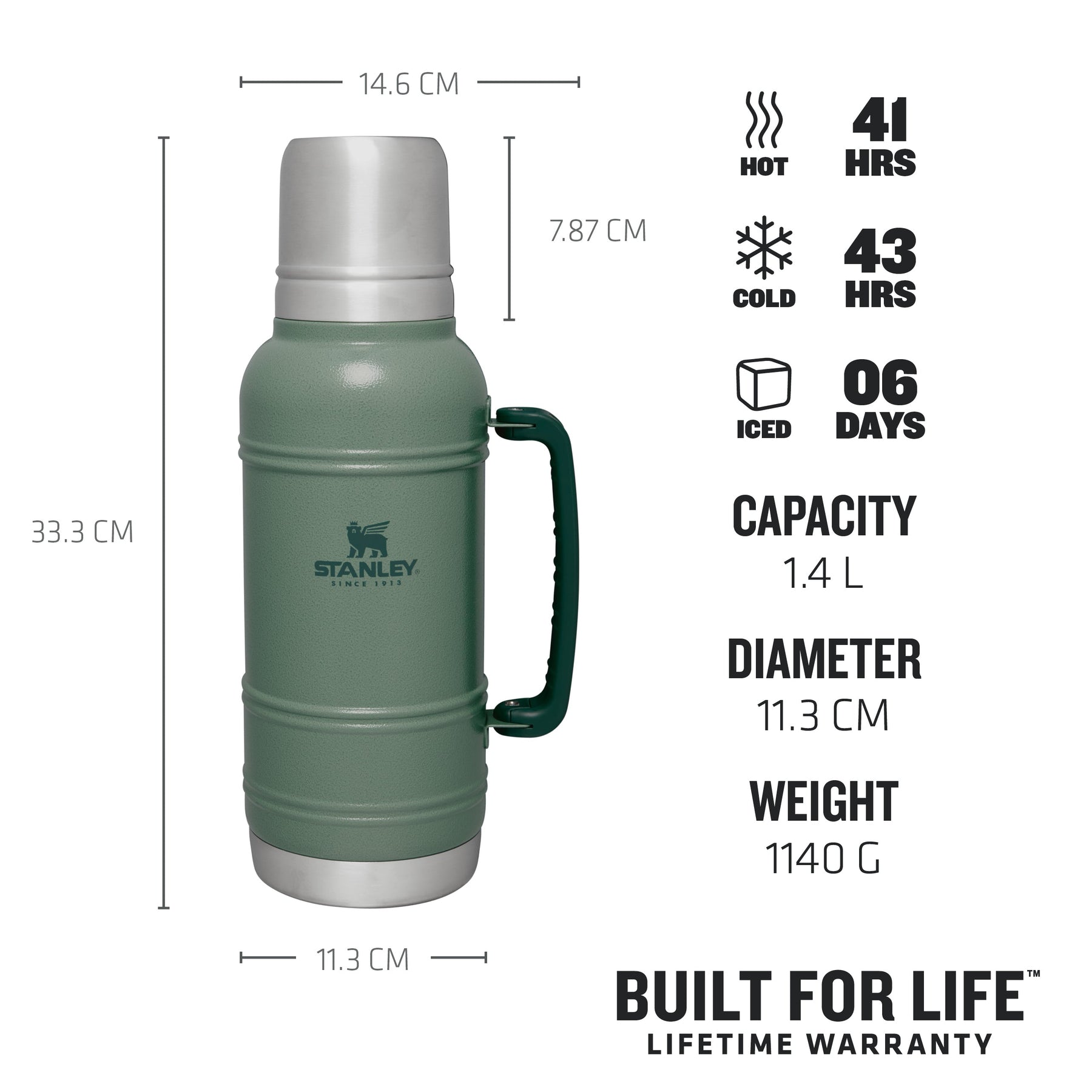  Stanley Classic Legendary Thermos Flask 2.3L - Keeps Hot or  Cold For 45 Hours - BPA-Free Thermal Flask - Stainless Steel Leakproof  Coffee Flask - Flask For Hot Drink - Dishwasher